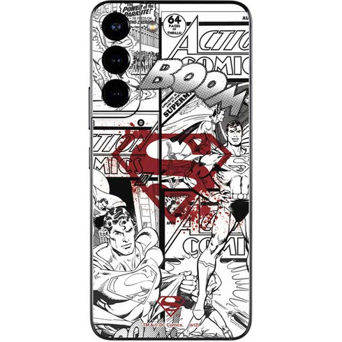 DC Comics Superman Comic Pattern Logo in Red Galaxy S22 Skin
